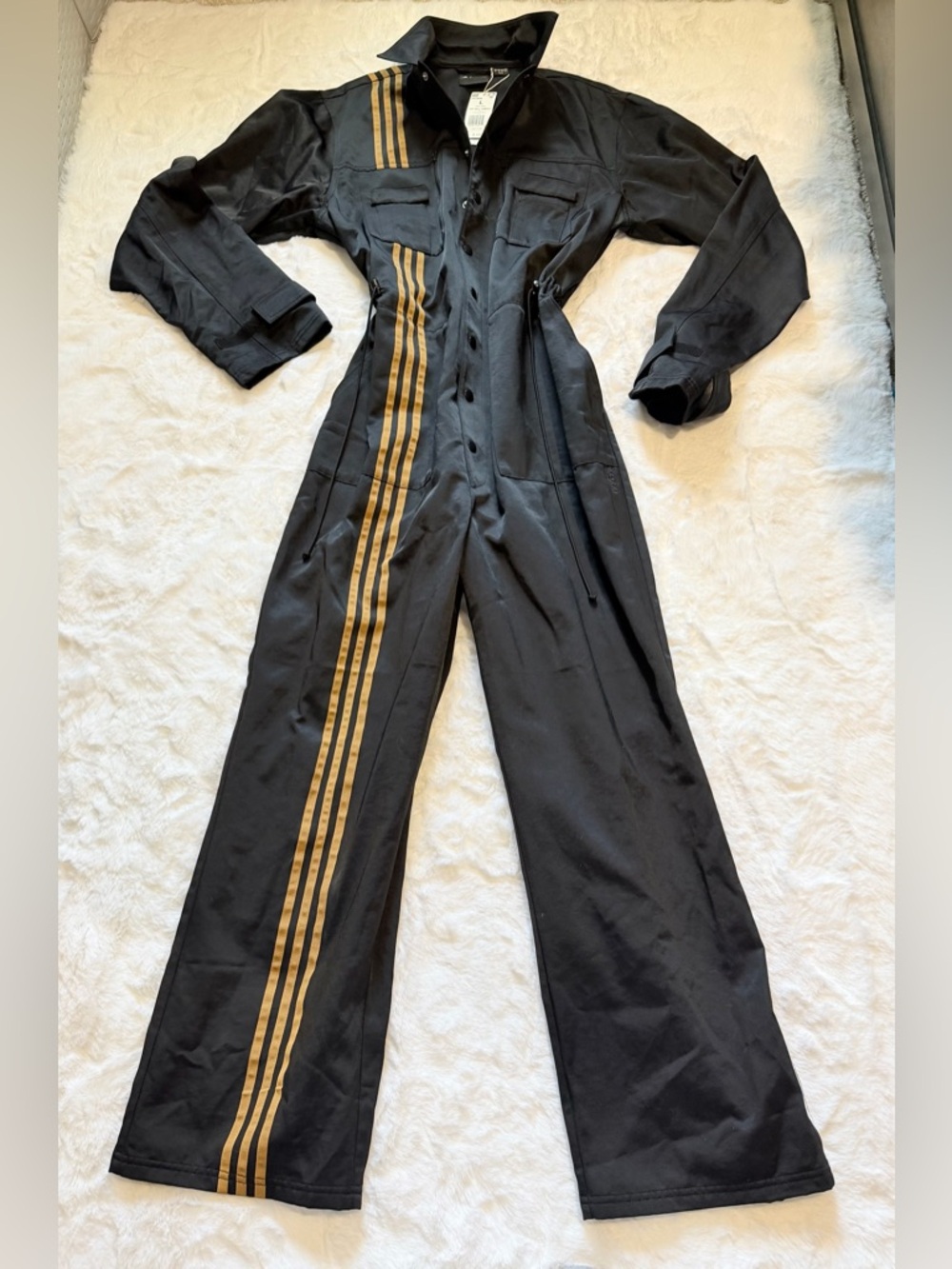 NWT Adidas x Ivy Park 3-Stripes Jumpsuit | Black/Mesa, Unisex L - Picture 4 of 8